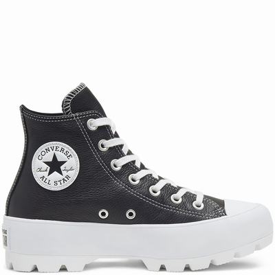 Férfi Converse Lugged Leather Chuck Taylor All Star Platform Cipő CO0549613 Fekete/Fehér